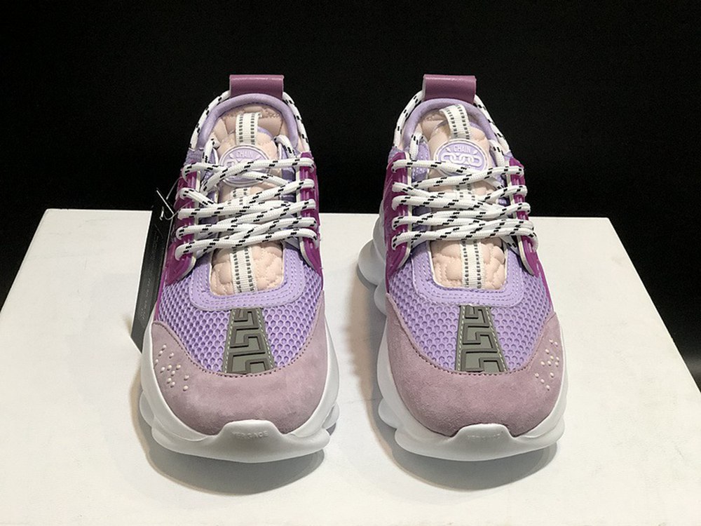 V*ERSACE CHAIN REACTION SNEAKERS PURPLE&PINK&WHITE
