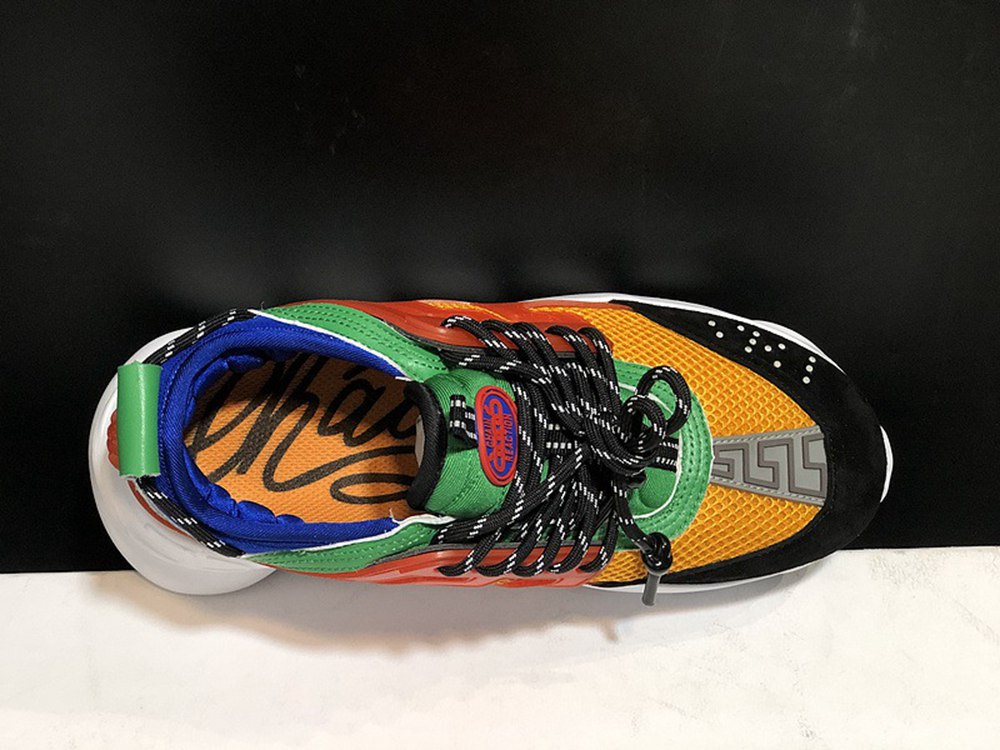 V*ERSACE CHAIN REACTION SNEAKERS BLACK&WHITE&RED&GREEN&BLUE