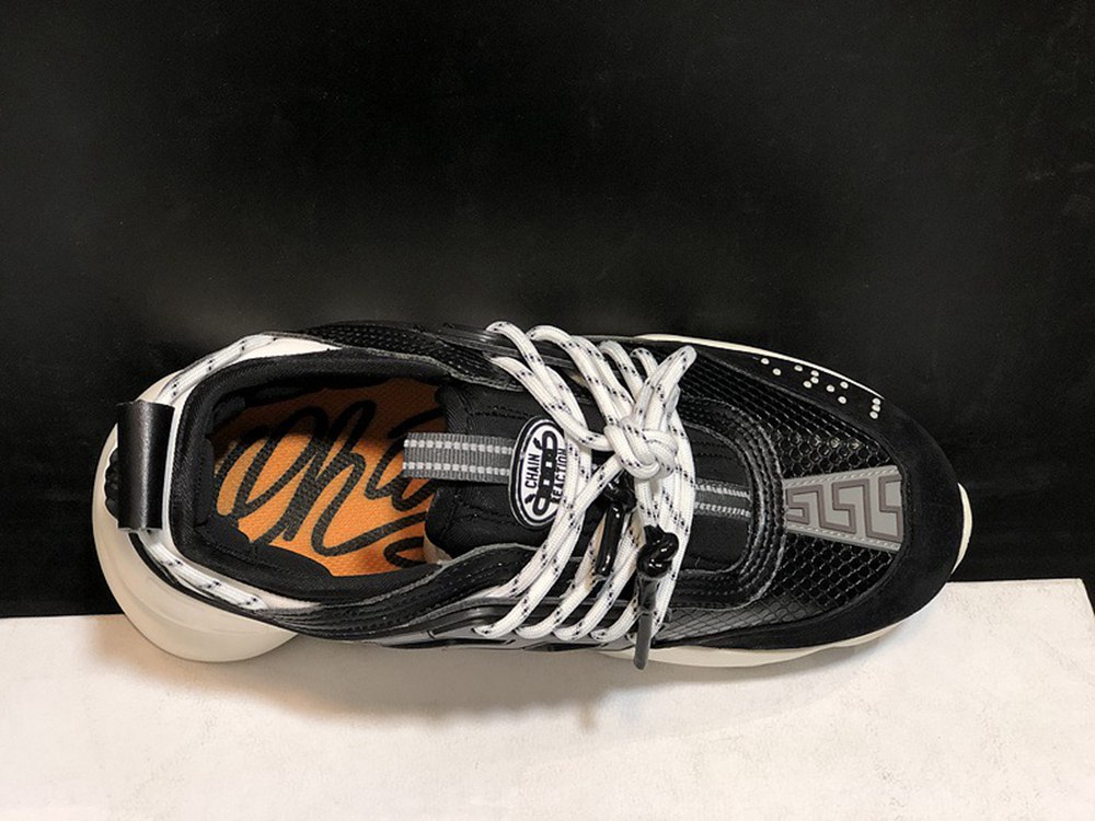 V*ERSACE CHAIN REACTION SNEAKERS BLACK&WHITE&RED