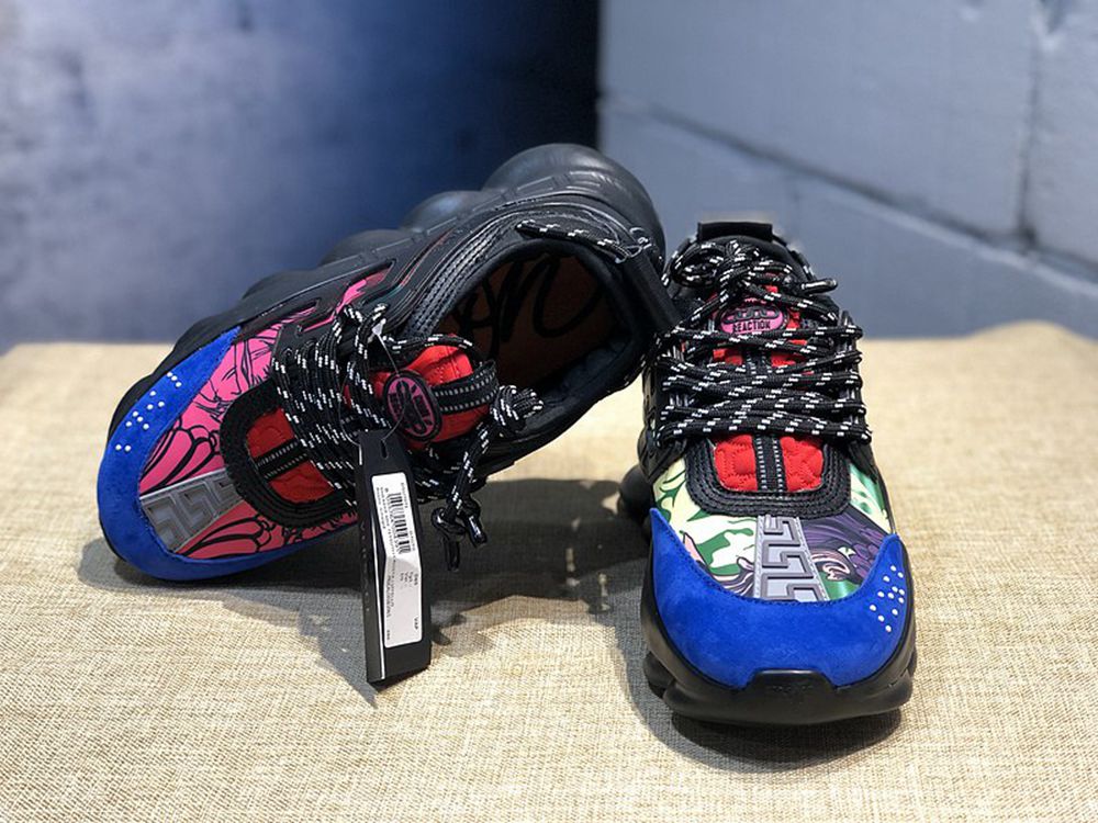 V*ERSACE CHAIN REACTION SNEAKERS BLUE&BLACK&RED