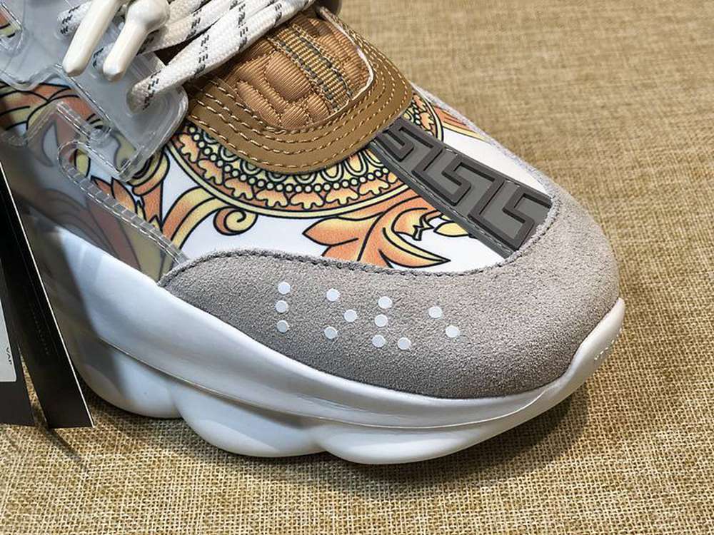 V*ERSACE CHAIN REACTION SNEAKERS PINK&WHITE&YELLOW&GREY