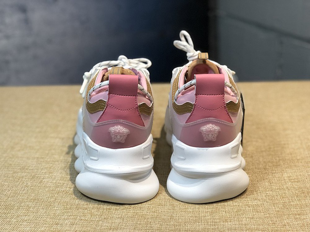 V*ERSACE CHAIN REACTION SNEAKERS PINK&WHITE&YELLOW&GREY