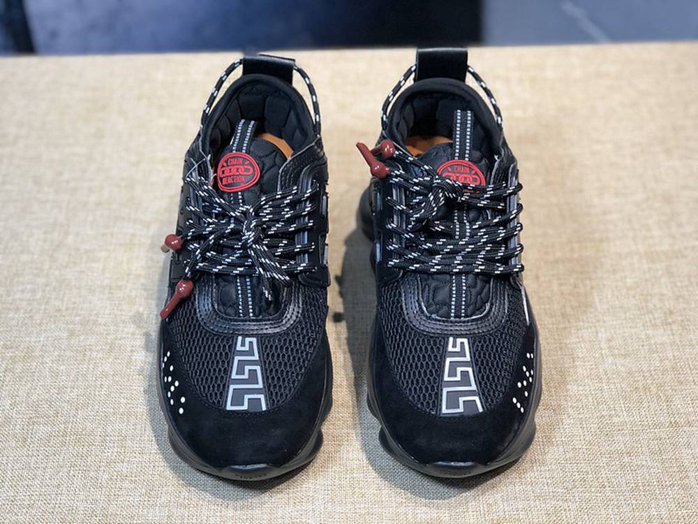 V*ERSACE CHAIN REACTION SNEAKERS BLACK&RED