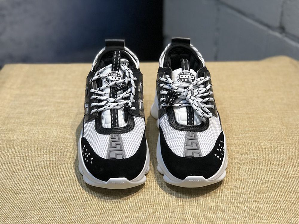V*ERSACE CHAIN REACTION SNEAKERS BLACK&WHITE&GREY