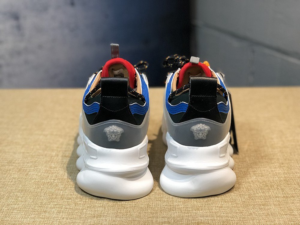 V*ERSACE CHAIN REACTION SNEAKERS RED&WHITE&YELLOW&GREY&BLUE