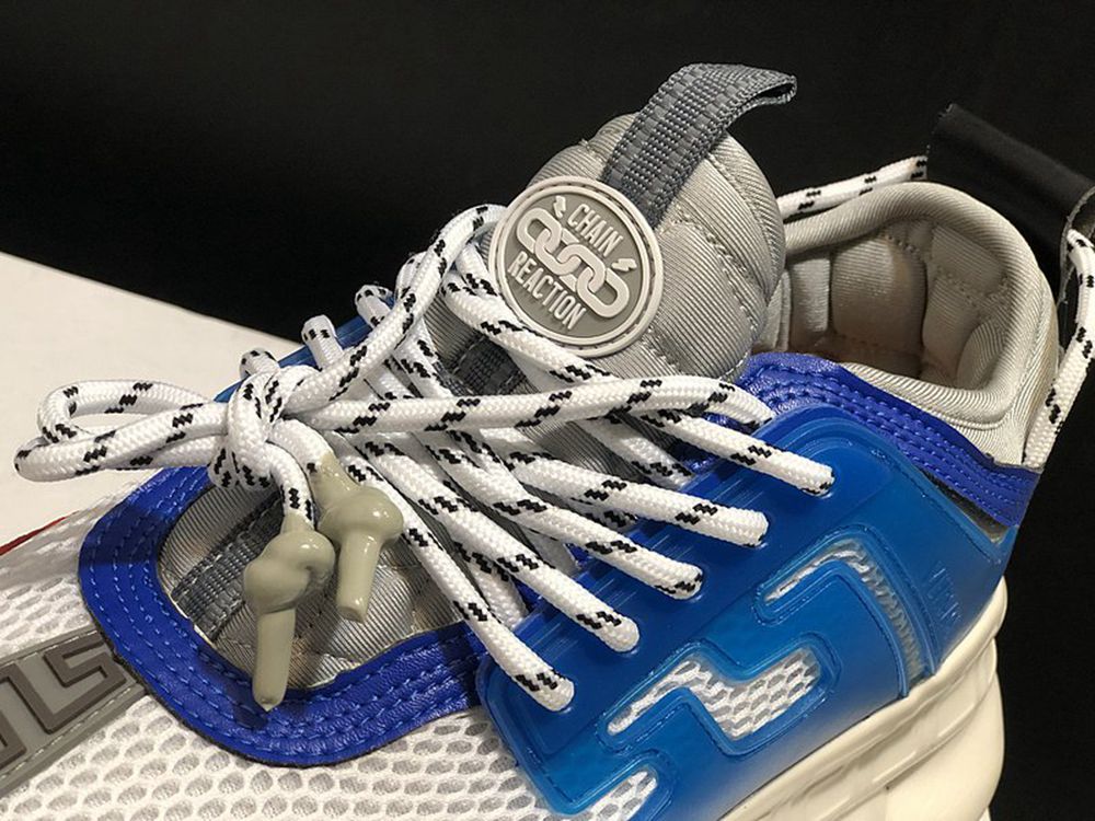 V*ERSACE CHAIN REACTION SNEAKERS BLACK&WHITE&BLUE&RED
