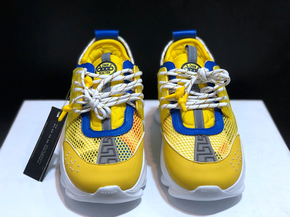 V*ERSACE CHAIN REACTION SNEAKERS YELLOW