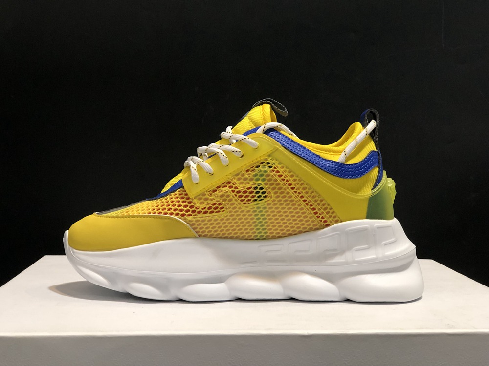V*ERSACE CHAIN REACTION SNEAKERS YELLOW