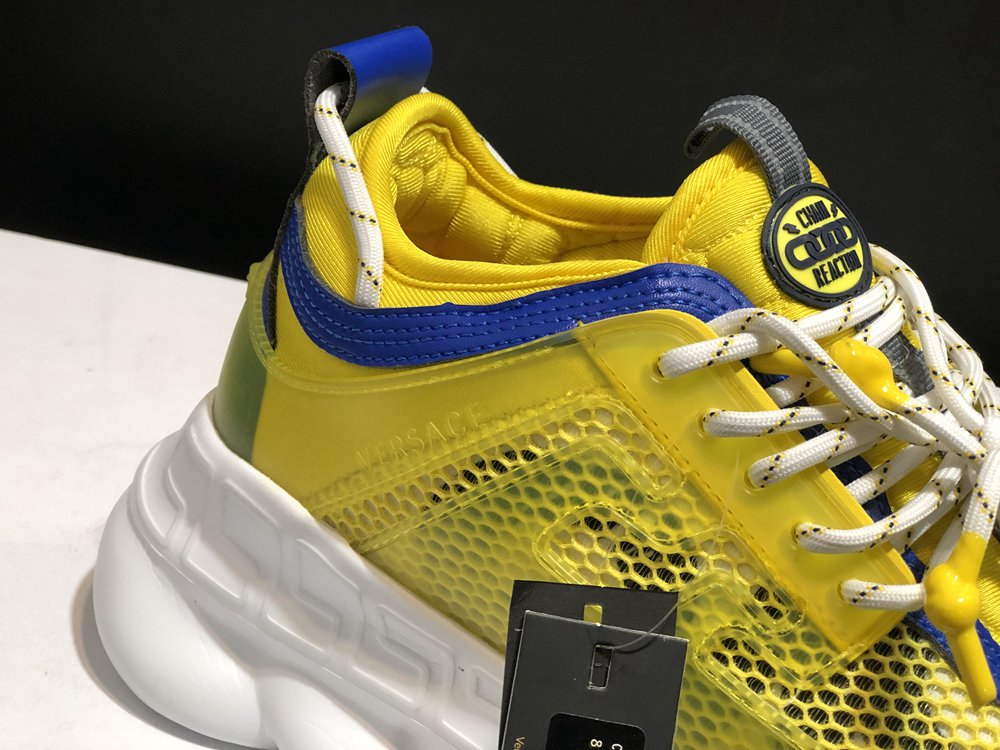 V*ERSACE CHAIN REACTION SNEAKERS YELLOW