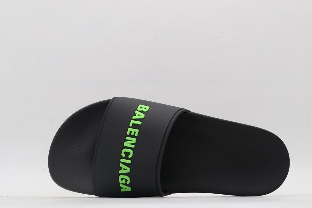 BLG Rubber Slides Black Fluo Green