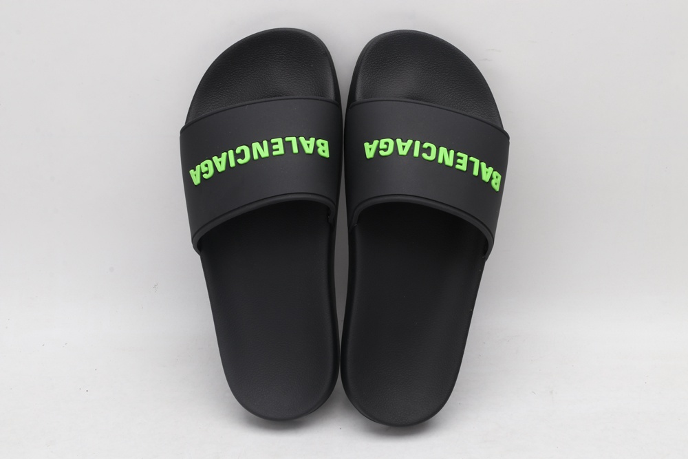 BLG Rubber Slides Black Fluo Green