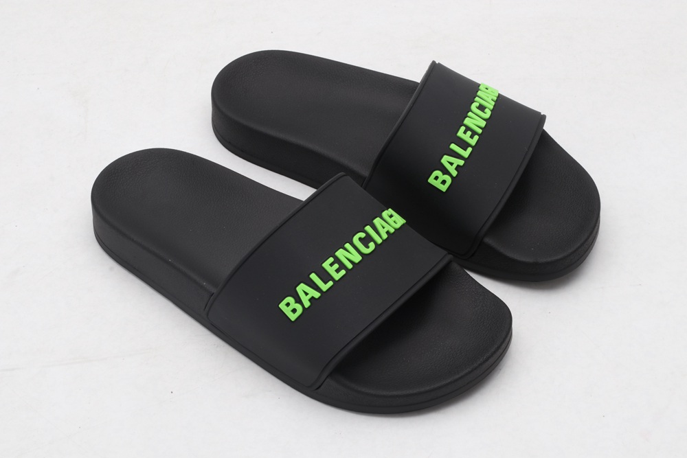 BLG Rubber Slides Black Fluo Green