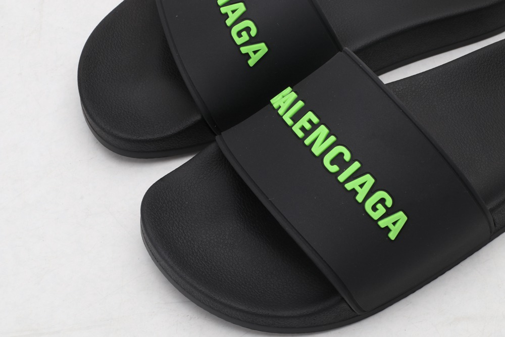 BLG Rubber Slides Black Fluo Green