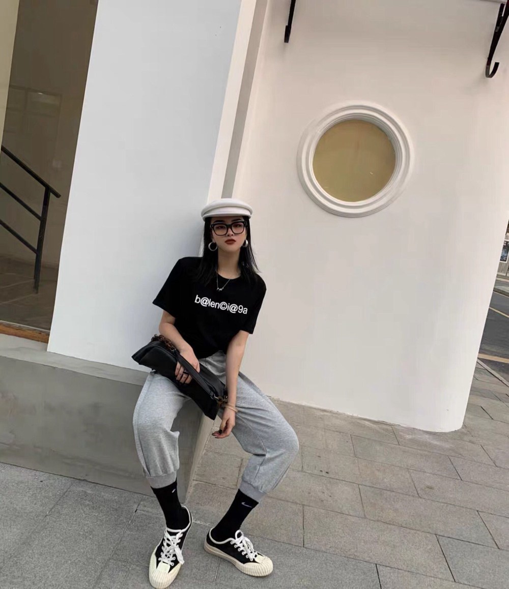 Ba1en*iaga BLCG 20ss short sleeve T-shirt with letters on chest