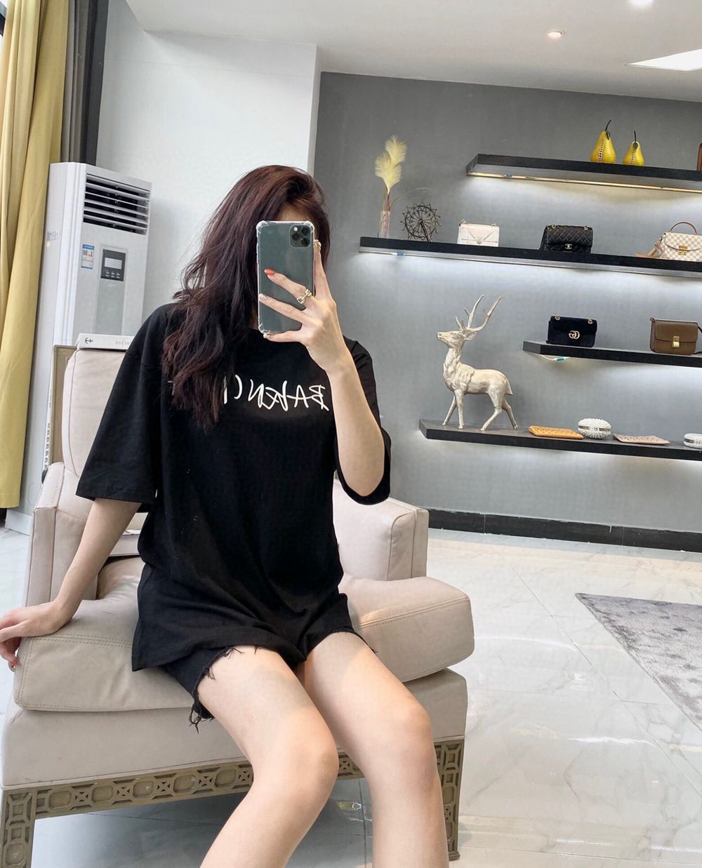 Ba1en*iaga BLCG 20ss hand-painted logo logo printing short sleeve