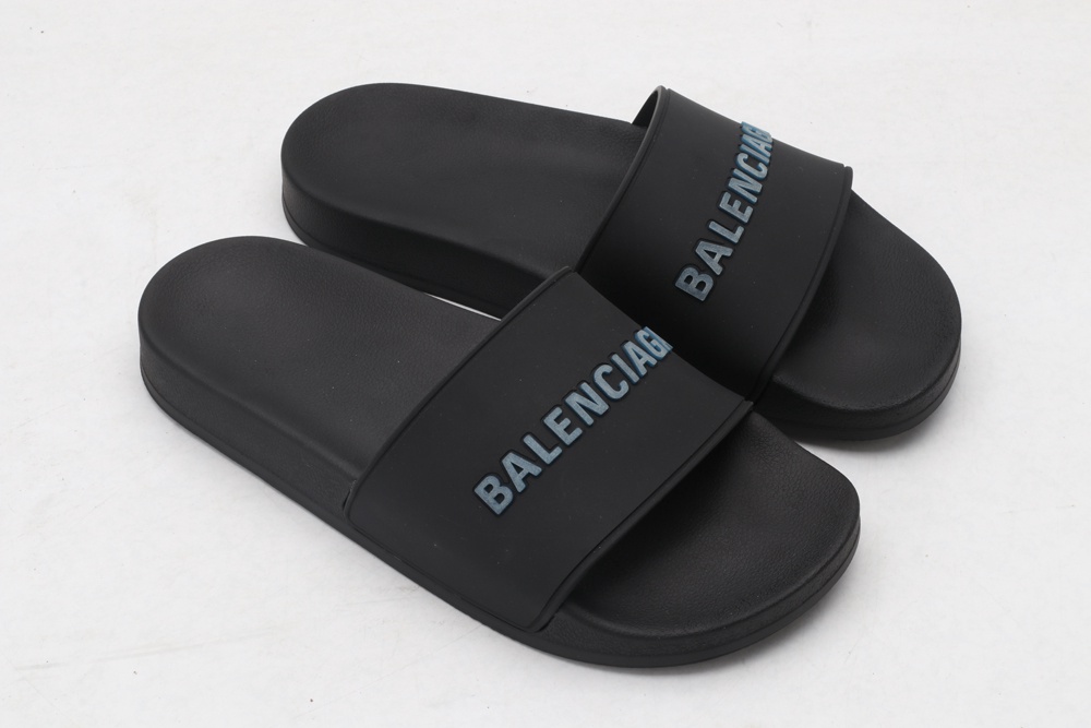 BLG Rubber Slides Black Fluo Blue