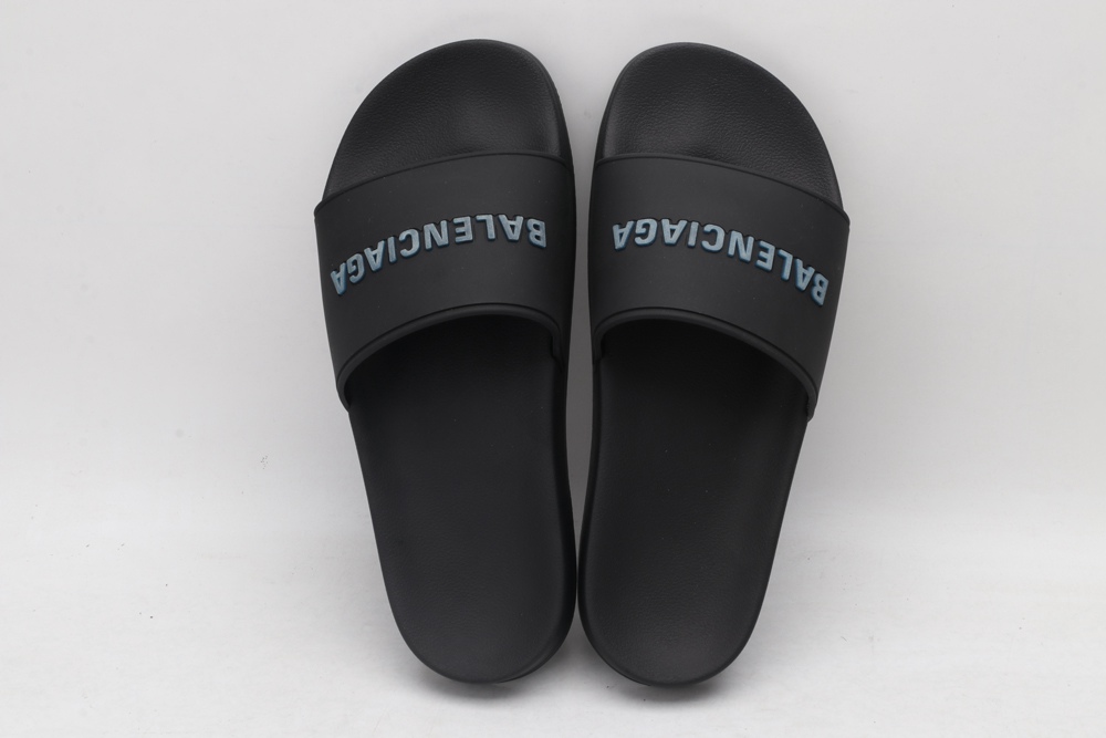 BLG Rubber Slides Black Fluo Blue