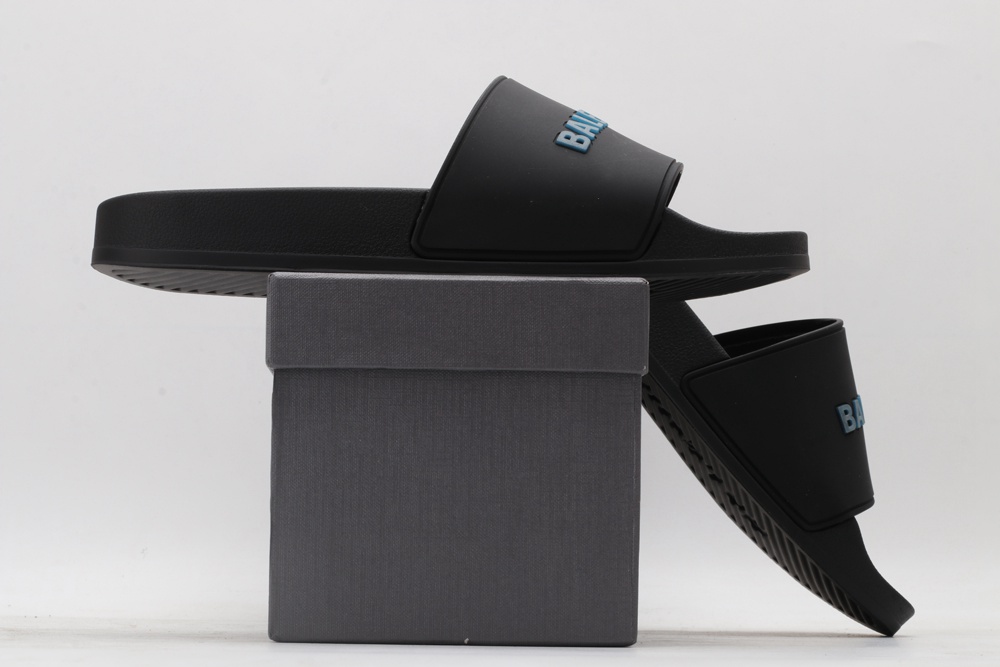 BLG Rubber Slides Black Fluo Blue