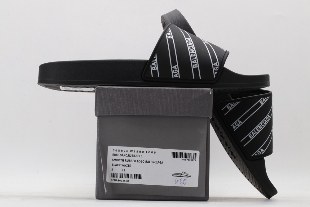 BLG Rubber Slides Stripe Logo Piscine - Black