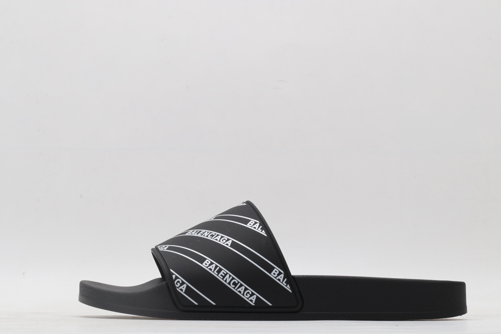 BLG Rubber Slides Stripe Logo Piscine - Black