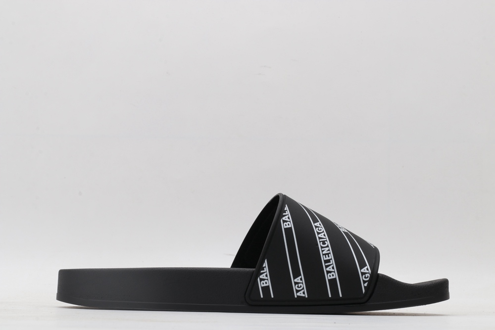 BLG Rubber Slides Stripe Logo Piscine - Black