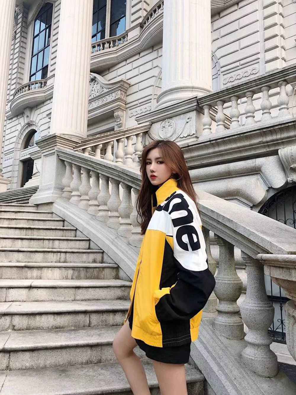 Svp*me 19FW Shoulde LOGO Track Jacket Yellow