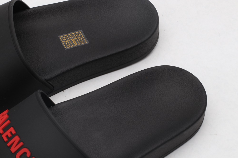 BLG Rubber Slides Black Fluo Red