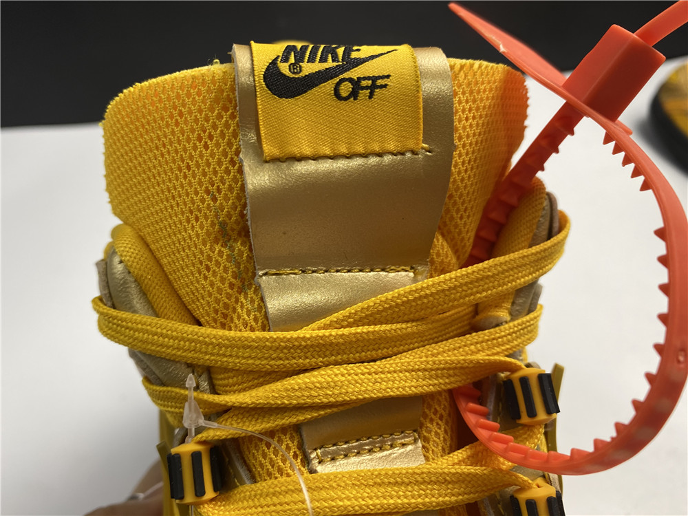 Off-White x Air Rubber Dunk University Gold( CU6015 700)