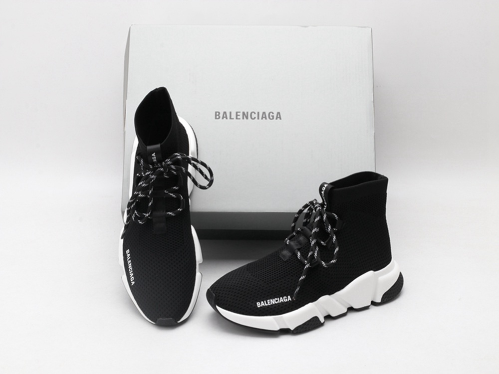 BLG Lace-up Knit Sock Black