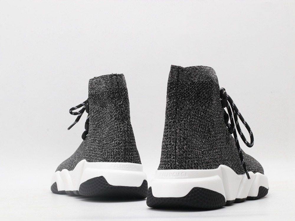 BLG Lace-up Knit Sock Gray