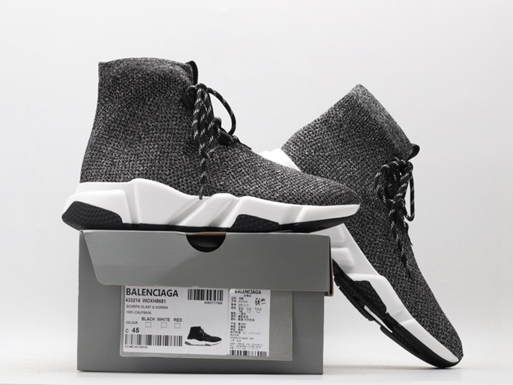 BLG Lace-up Knit Sock Gray