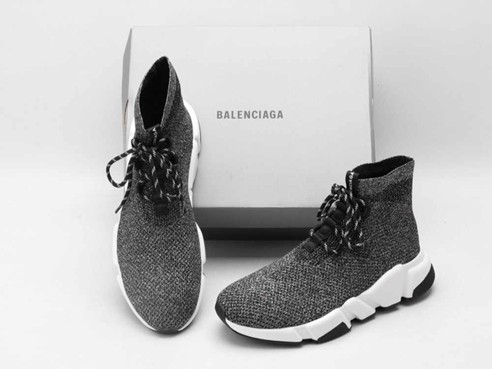 BLG Lace-up Knit Sock Gray