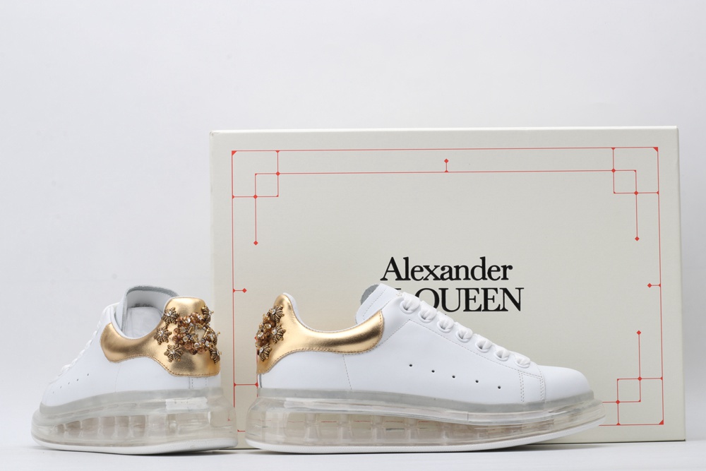AMQ oversized sneakers with gold heel