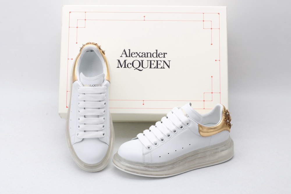 AMQ oversized sneakers with gold heel