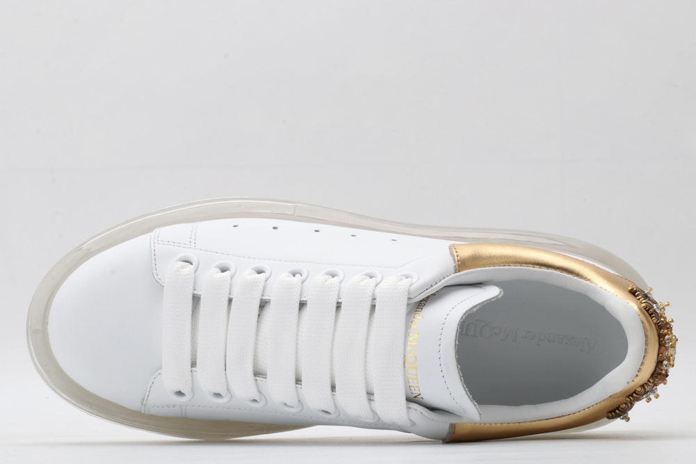AMQ oversized sneakers with gold heel