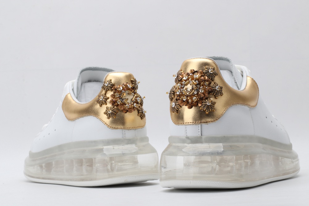 AMQ oversized sneakers with gold heel