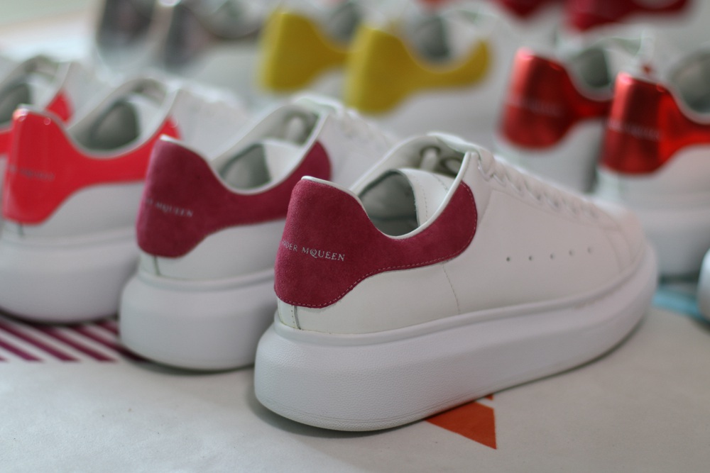 AMQ White & Red Beetle Oversized Sneakers