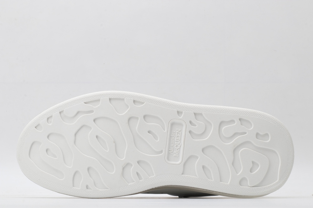 AMQ white oversized sneakers with siL*Ver heel