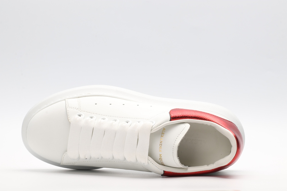 AMQ red foil embellished chunky leather sneakers