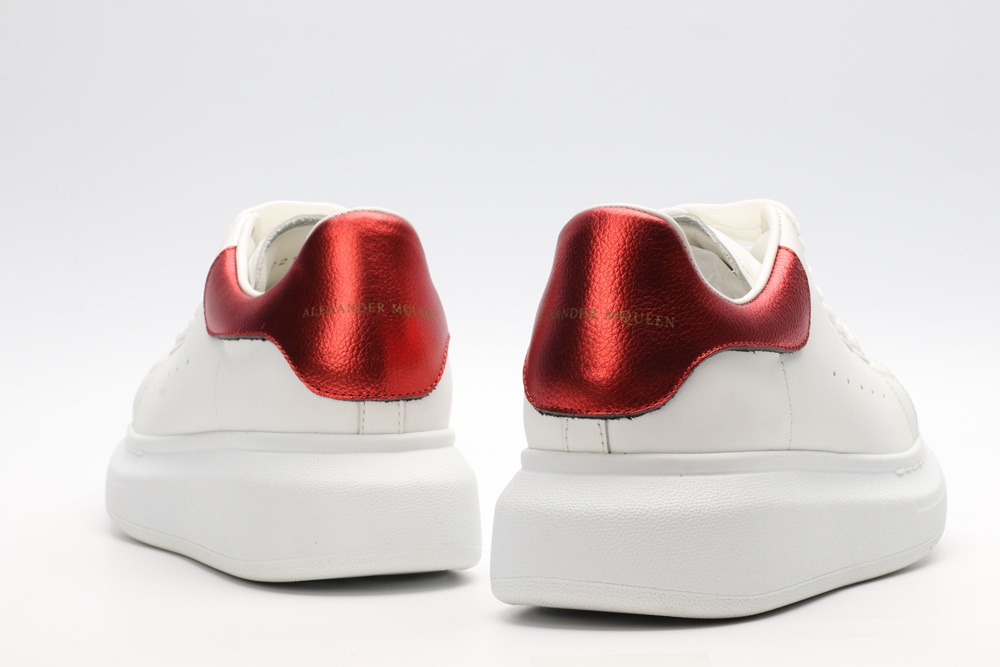 AMQ red foil embellished chunky leather sneakers