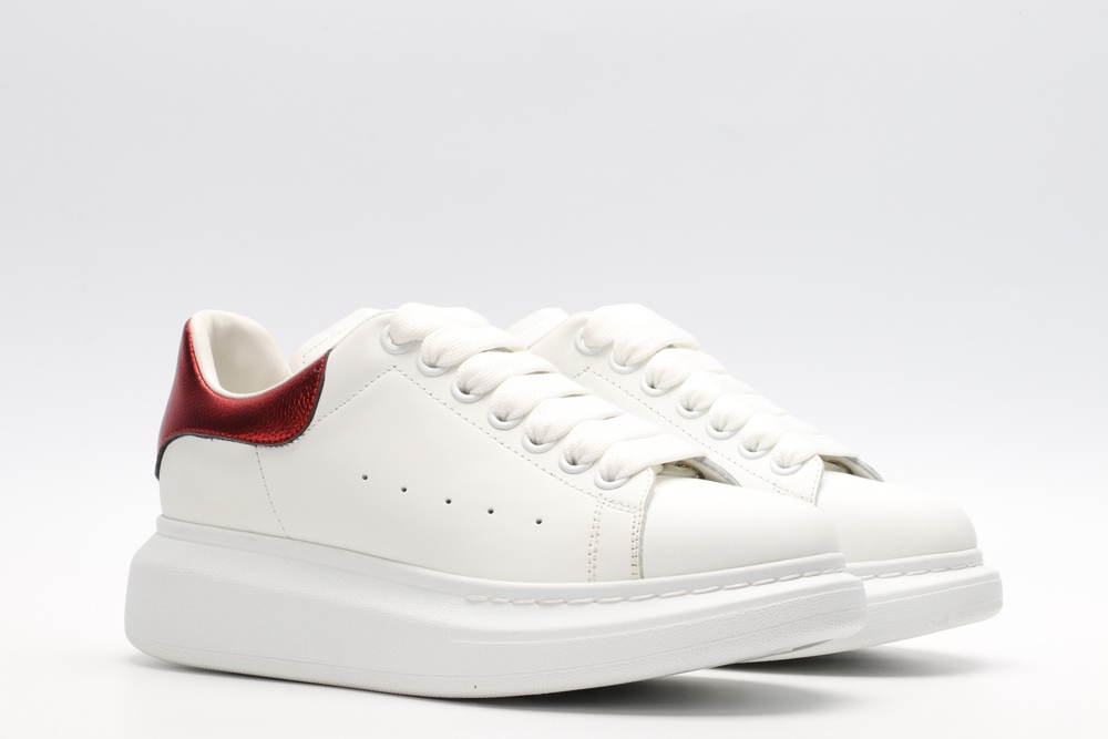 AMQ red foil embellished chunky leather sneakers