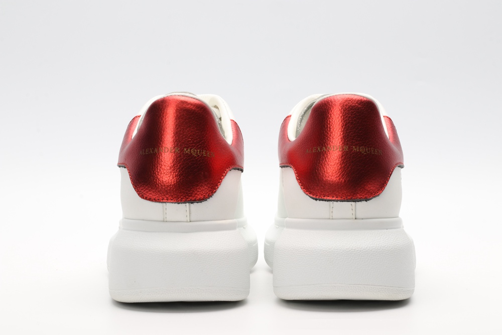 AMQ red foil embellished chunky leather sneakers