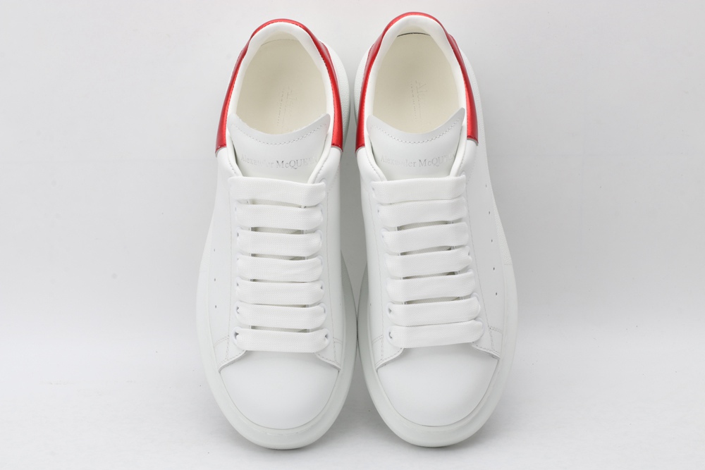 AMQ red foil embellished chunky leather sneakers
