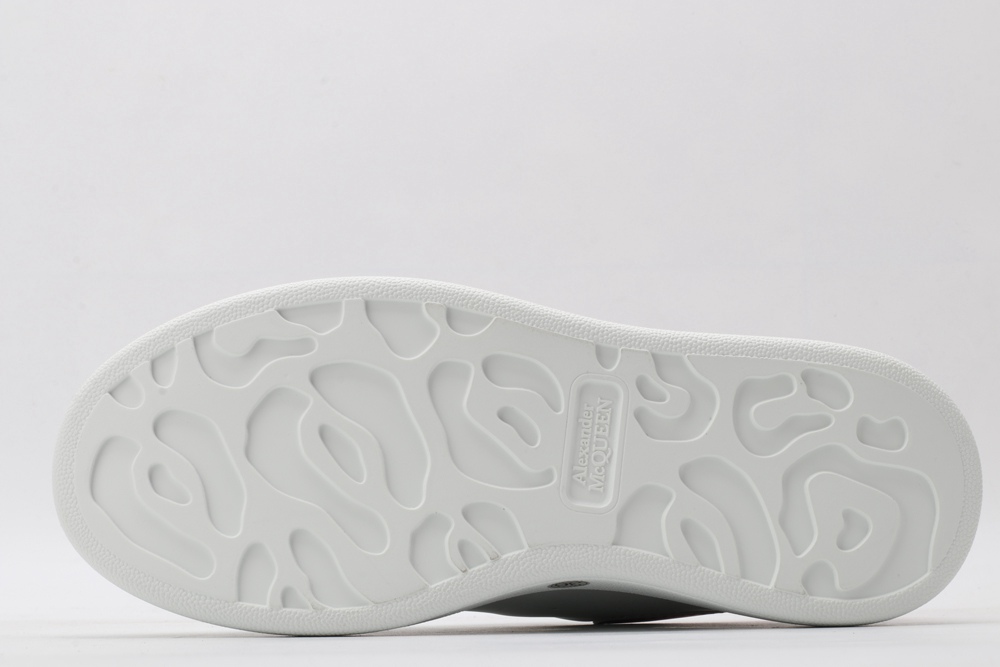 AMQ red foil embellished chunky leather sneakers