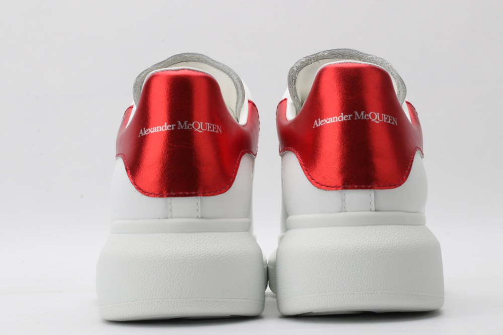 AMQ red foil embellished chunky leather sneakers