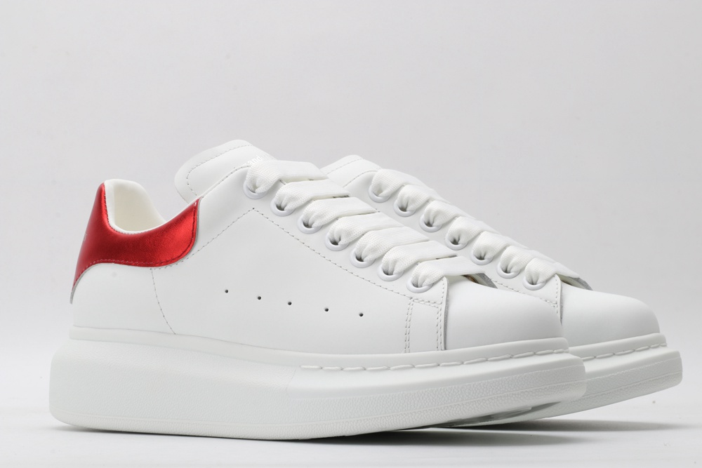 AMQ red foil embellished chunky leather sneakers