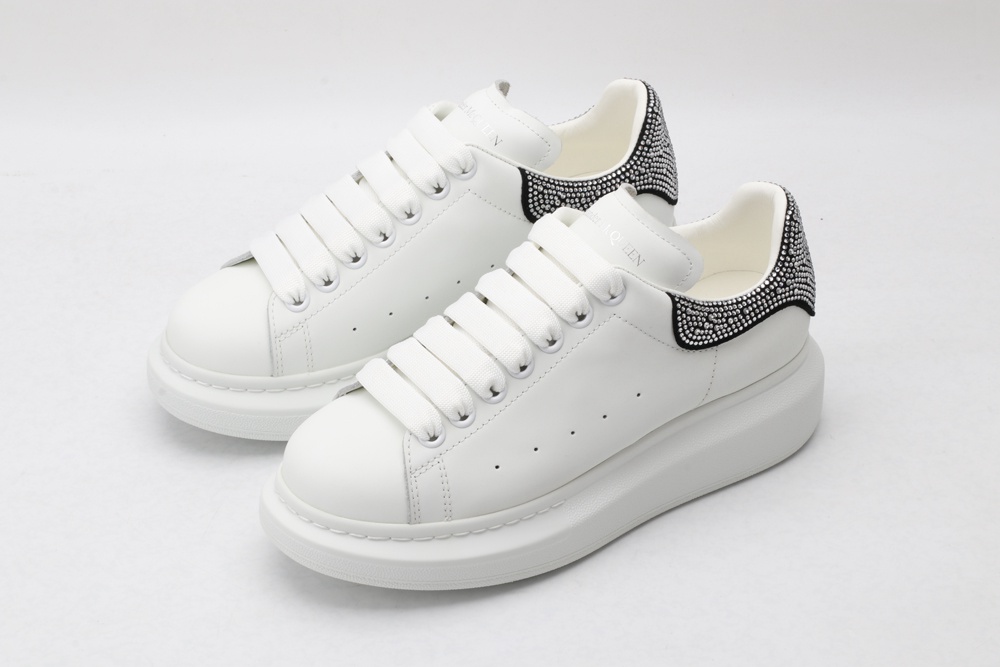 AMQ White & Black Studded Oversized Sneakers