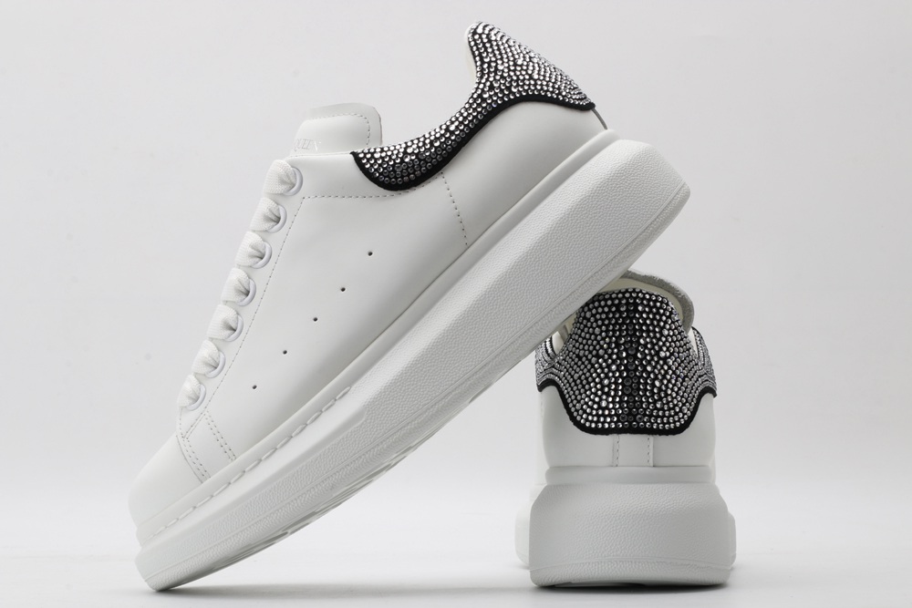 AMQ White & Black Studded Oversized Sneakers