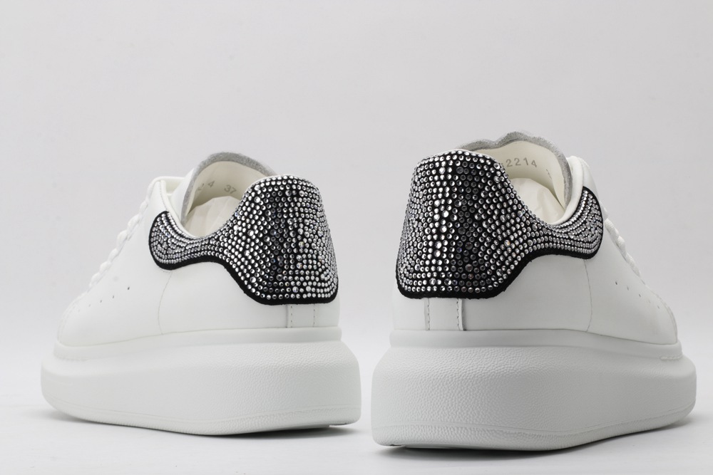 AMQ White & Black Studded Oversized Sneakers