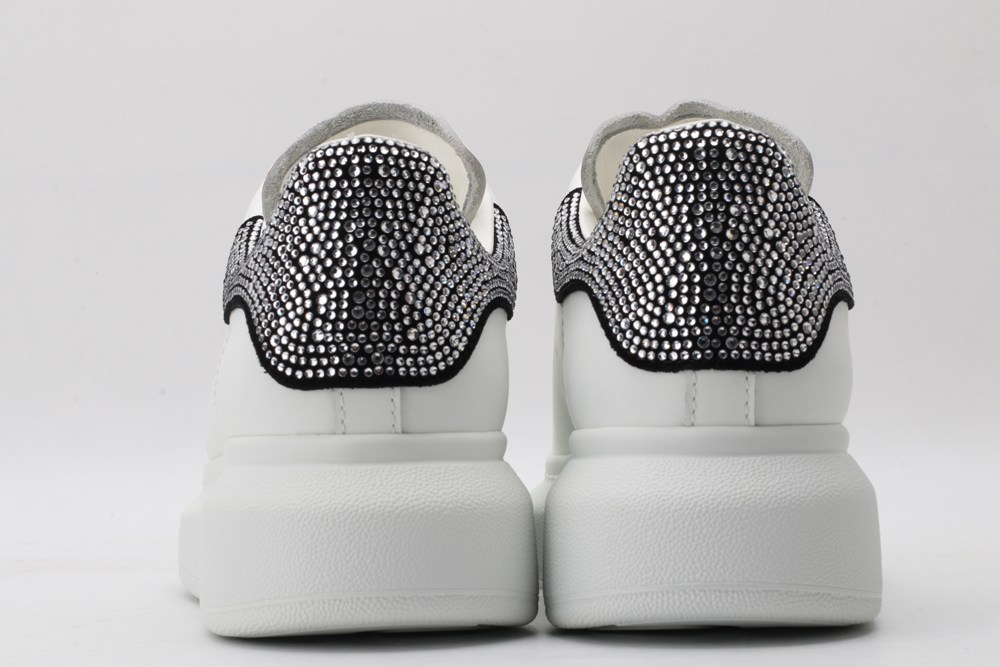 AMQ White & Black Studded Oversized Sneakers